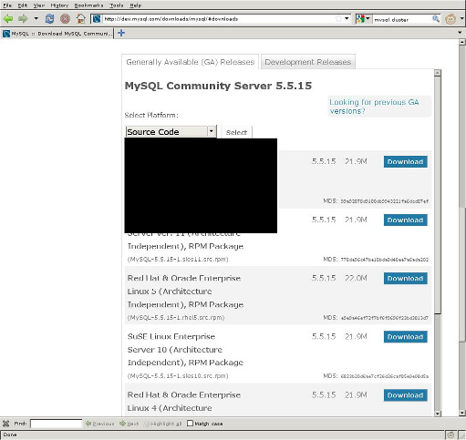 MySQLサイト Community Server 2011年